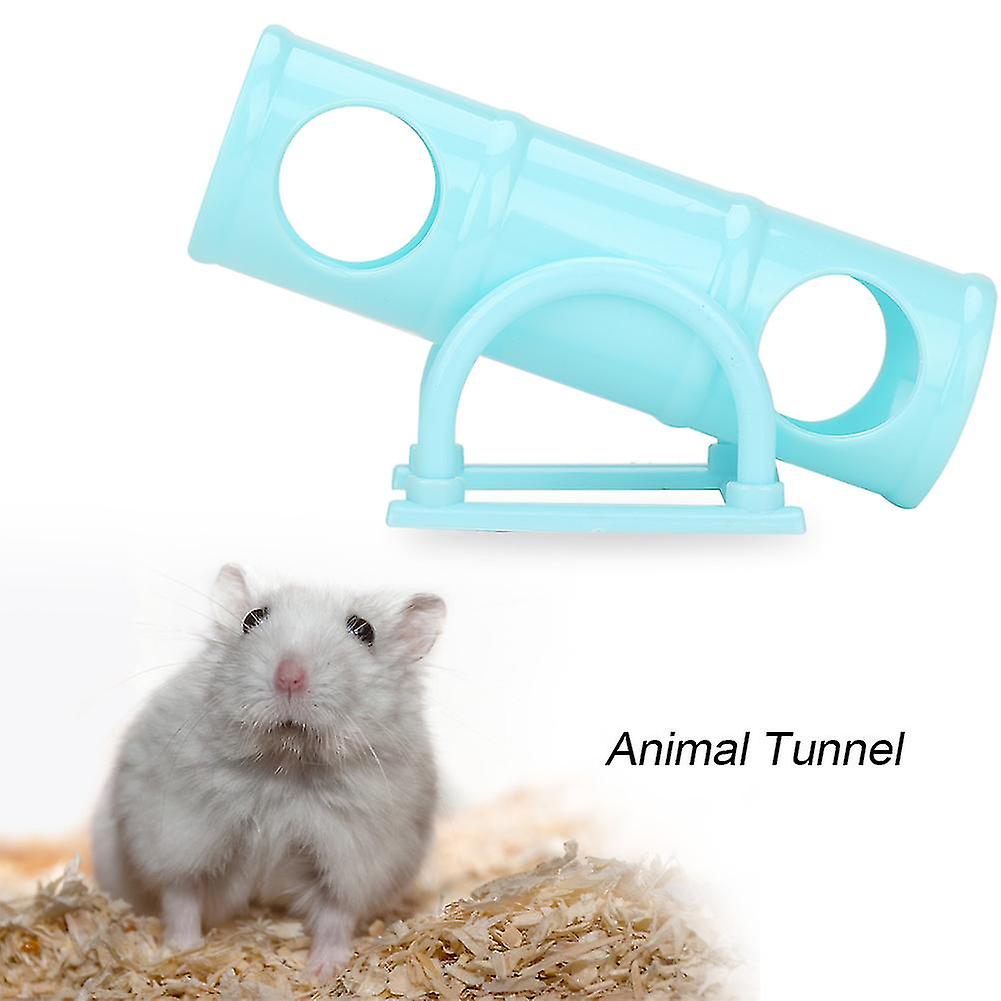 Animal Tunnel Exercise Seesaw Play Tunnel Tube Pet Toy for Rabbit Ferret Hamster (Blue)