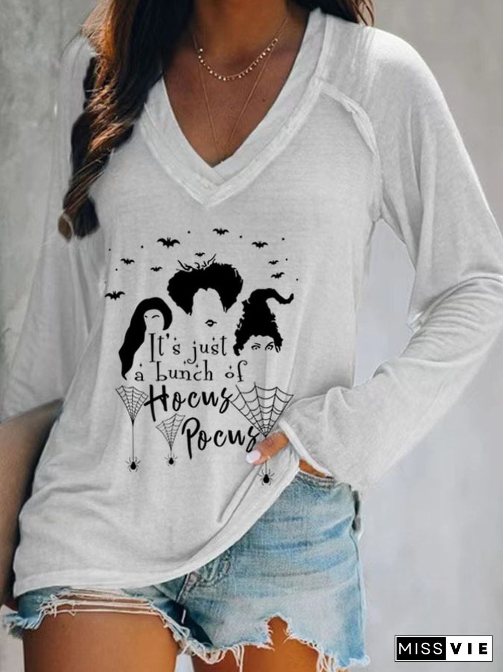 Women's Halloween Print Casual T-Shirt