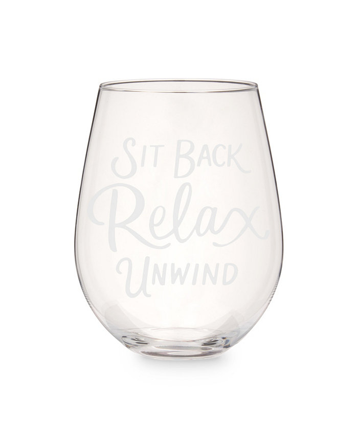 Twine Sit Back and Relax Stemless Wine Glass