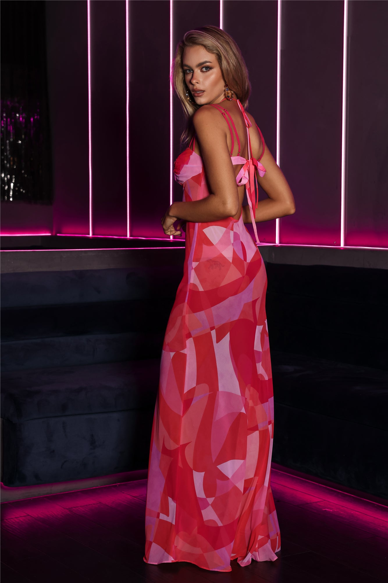 HELLO MOLLY Behind the Flash Maxi Dress Pink