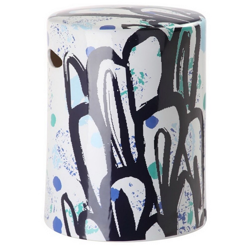 SAFAVIEH Alair Modern Abstract Ceramic Decorative Garden Stool