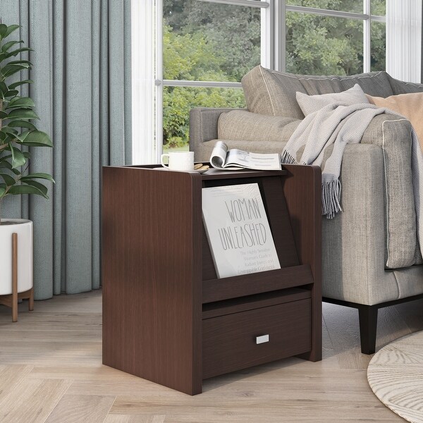 Furniture of America Dine Modern Walnut 47-inch 1-shelf Side Table