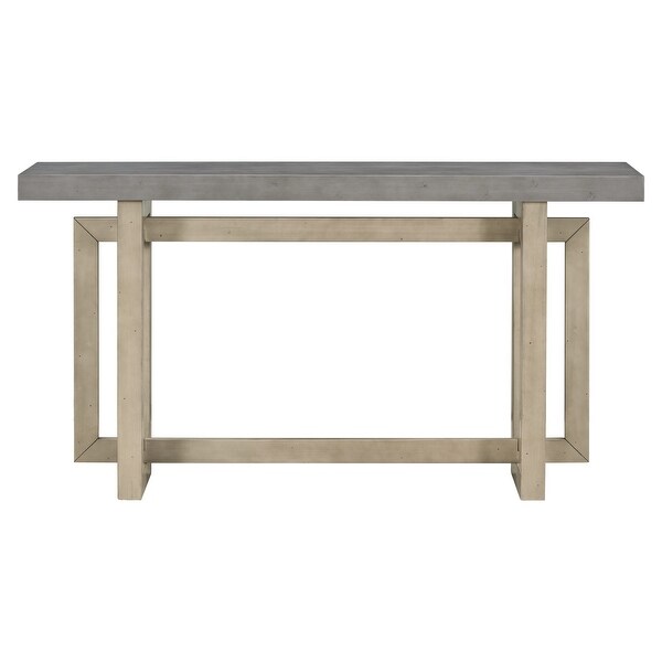 Contemporary Console Table with Industrial-inspired Concrete Wood Top