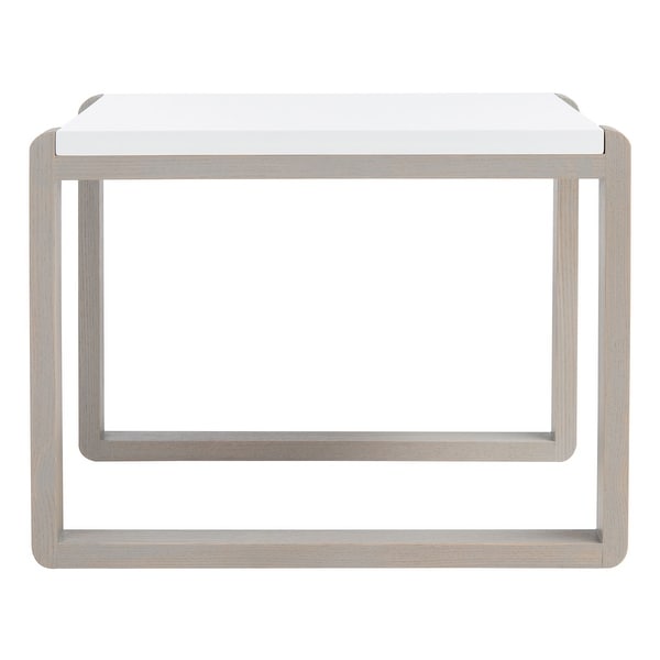 SAFAVIEH Mid-Century Modern Bartholomew White/ Grey Lacquer End Table - 21.6