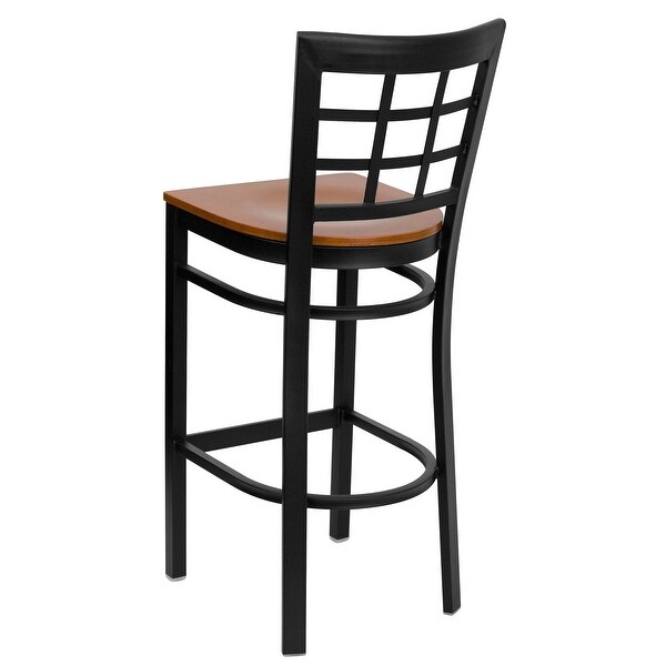 Window Back Metal Restaurant Barstool - 16