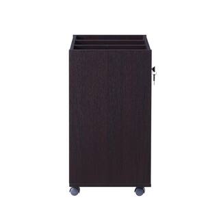 Furniture of America Sabant Espresso Mobile Decorative Vertical File Cabinet With Locking Drawers IDI-212853