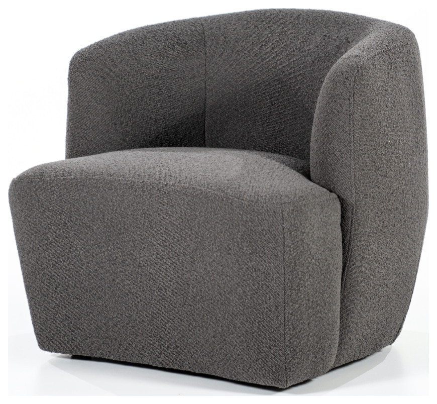 Gray Upholstered Barrel Chair  Eleonora Charlotte   Contemporary   Armchairs And Accent Chairs   by Luxury Furnitures  Houzz