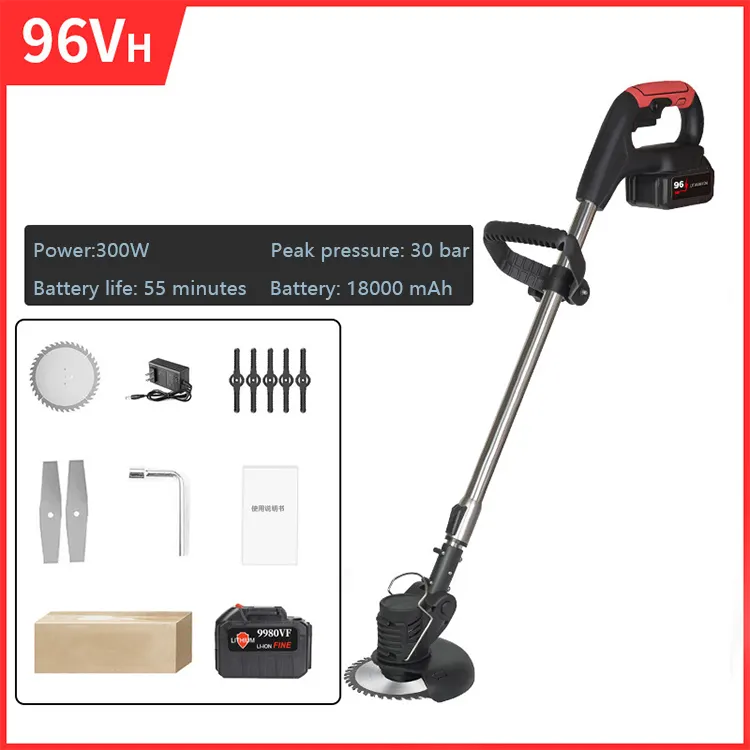 Home Portable High Power Rechargeable Lithium Battery Cordless Electric Grass Trimmer Garden Pruning Tools Lawn Mower