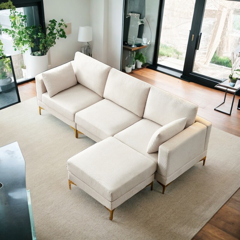 Modern Style L Shape Upholstered DIY Each Seat Sectional Sofa