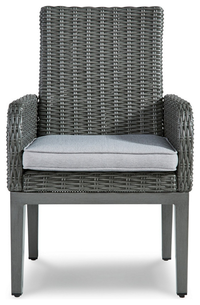 Asp 25 Inch Outdoor Armchair Aluminum Frame Gray Polyester Upholstery   Tropical   Outdoor Lounge Chairs   by Dot  ampBo  Houzz