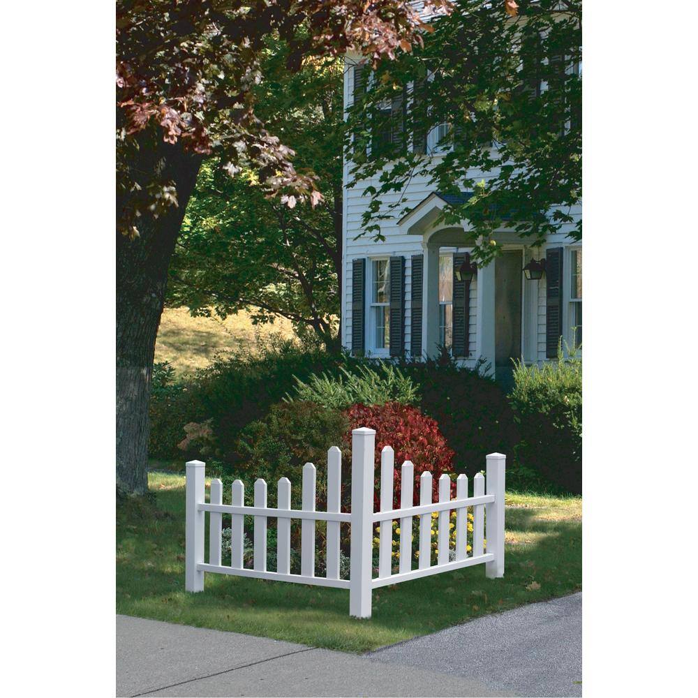 VITA 49L x 49W x 44H Country Corner Vinyl Picket White VA20234 VA20234