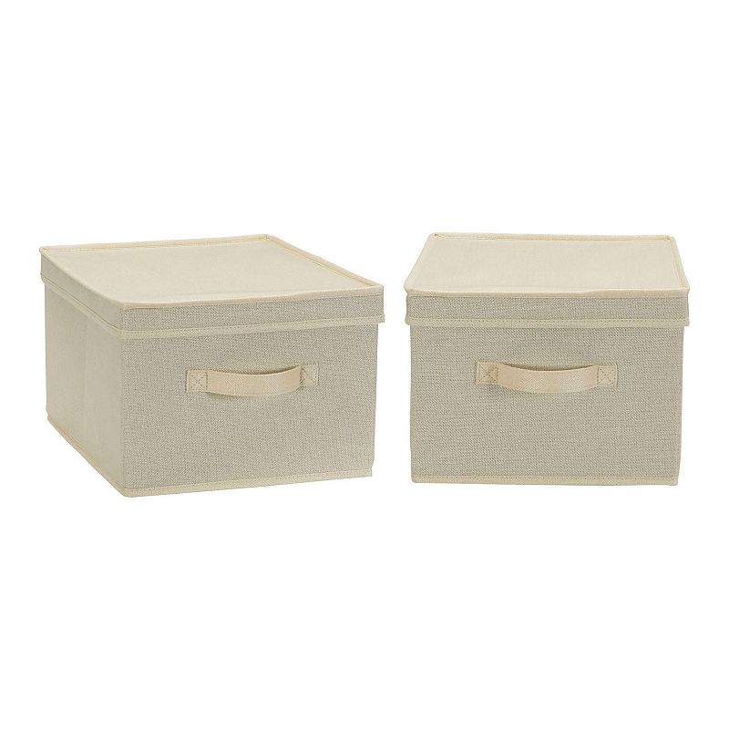 Household Essentials 2-piece Large Fabric Storage Bins with Lids