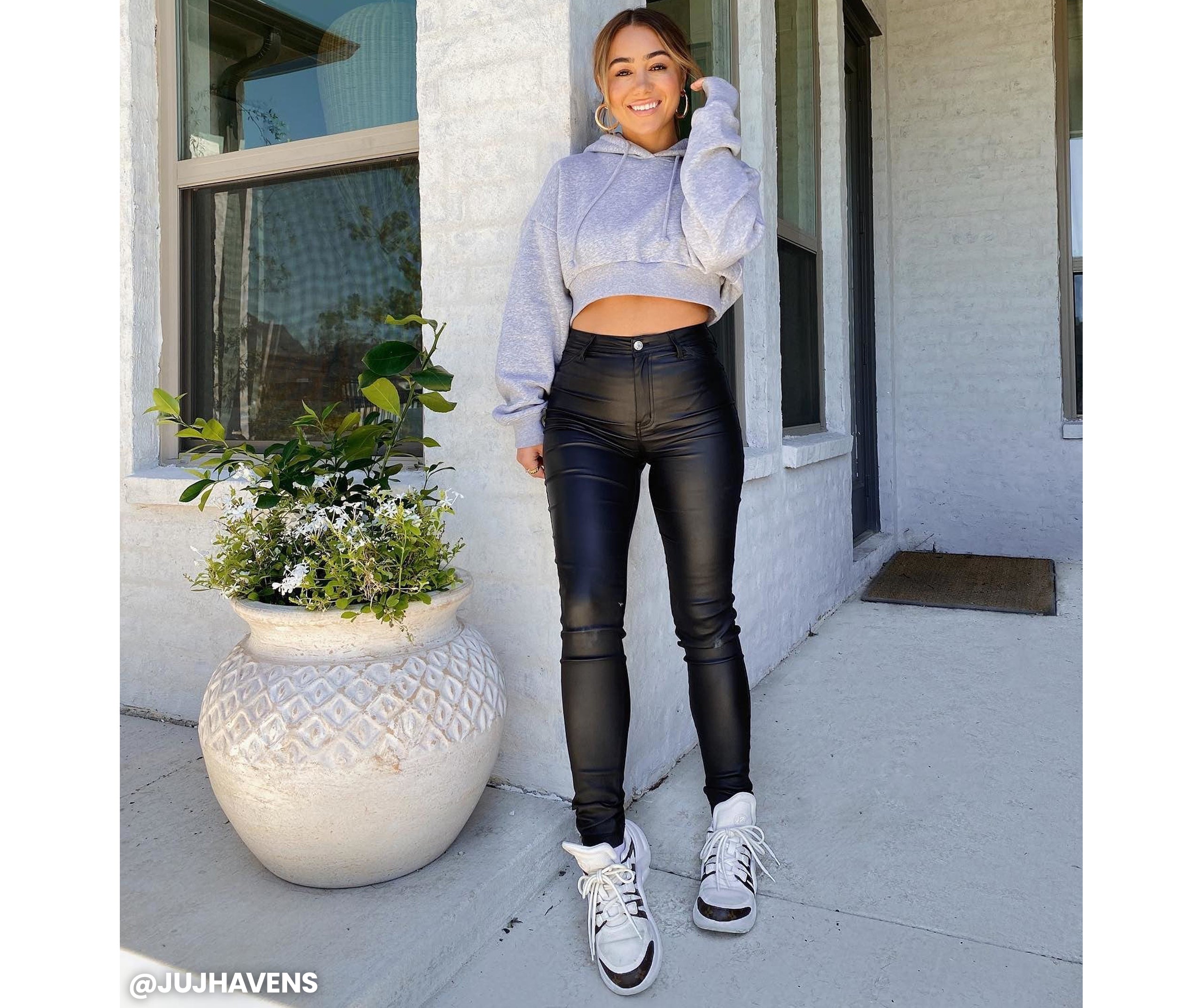 High Waist Faux Leather Skinny Pants