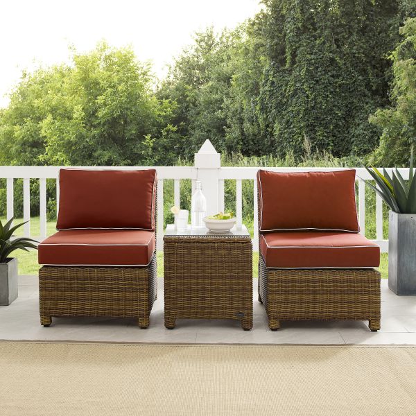 Bradenton 3Pc Outdoor Wicker Chair Set