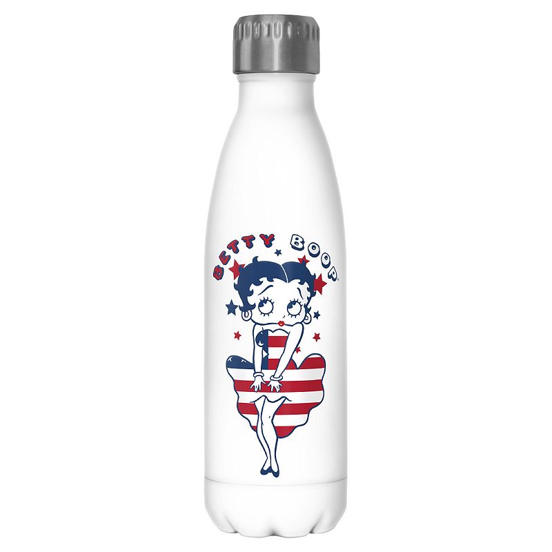 Betty Boop USA Flag Print Dress 17-oz. Stainless Steel Water Bottle