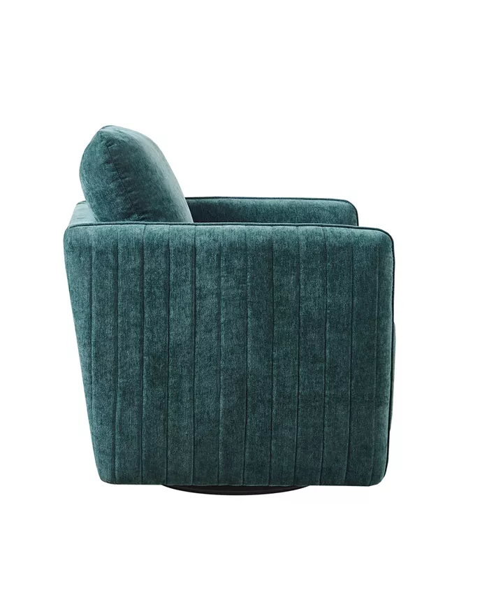 Madison Park 29.5 Kaley Wide Fabric Upholstered 360 Degree Swivel Chair