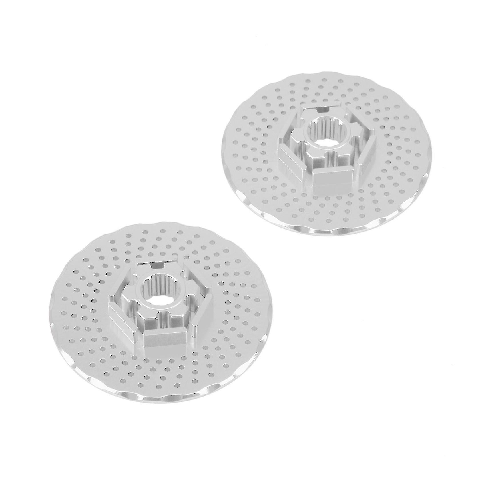 2pcs Metal Rear Wheel Brake Disc Hex Adapter Compatible With Traxxas，silver