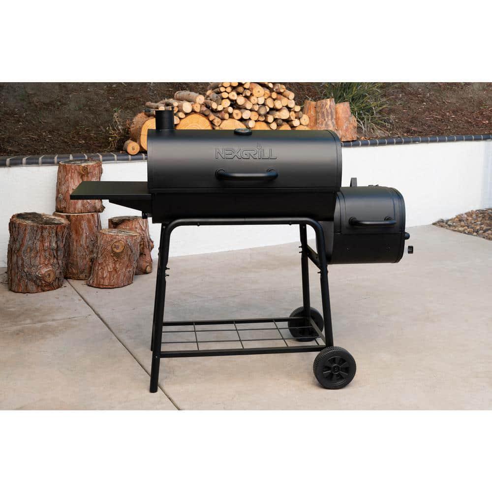 Nexgrill 29 in Barrel Charcoal GrillSmoker in Black