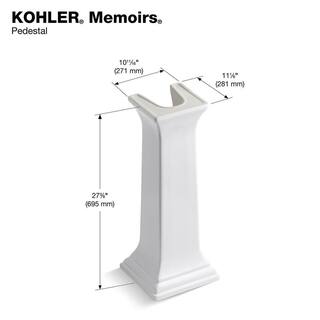 KOHLER Memoirs Ceramic Lavatory Pedestal in White K-R2267-0