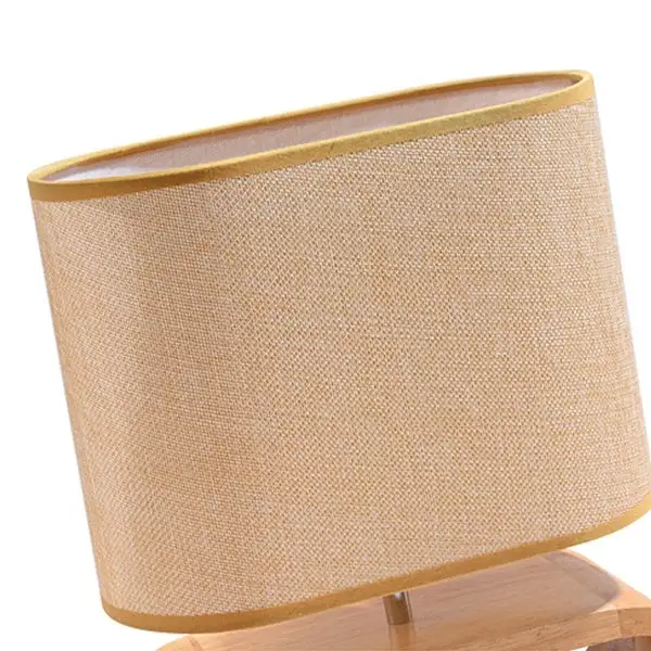 Bedside Wooden Accent Table Lamp with Linen Shade - 9.84x11.81