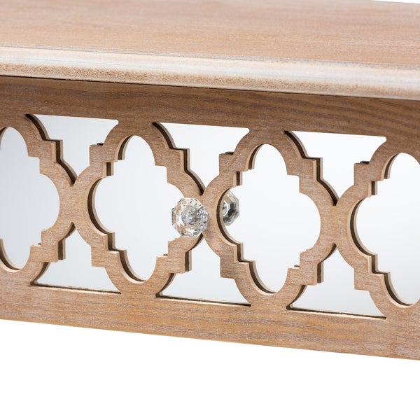 Carson Carrington Dagarn Rustic French Country Quatrefoil Console Table