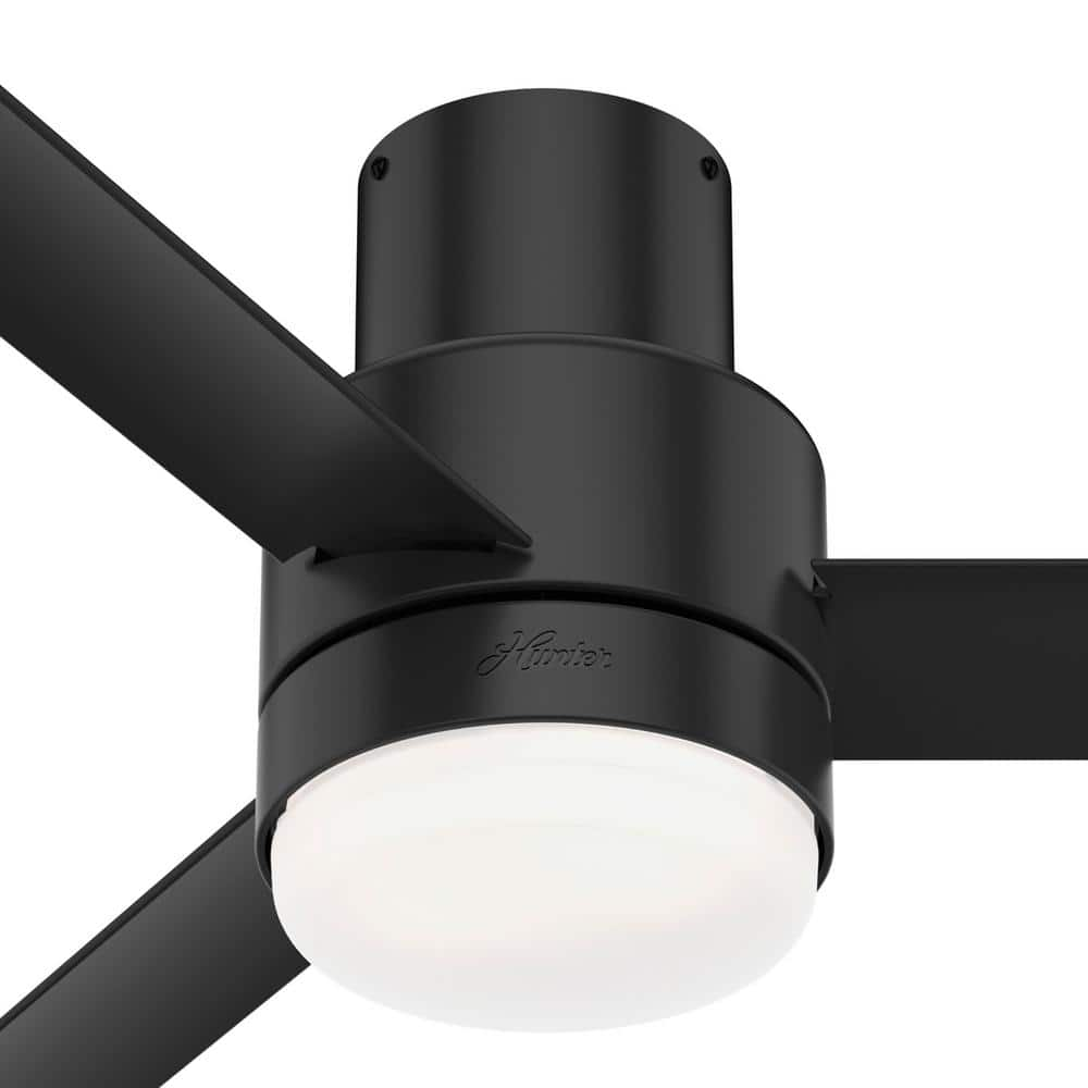 Hunter Gilmour 44 in LED IndoorOutdoor Matte Black Ceiling Fan with Light Kit and Remote