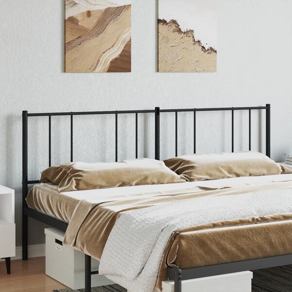 vidaXL Metal Headboard Black 39.4