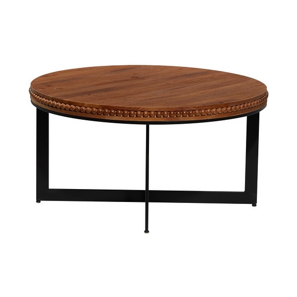 Brown Wood Industrial Table with Black Metal Legs