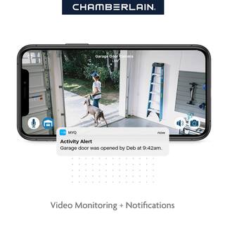 Chamberlain 1-14 HP LED Video Quiet Belt Drive Garage Door Opener with Integrated Camera  Battery Backup B6753T