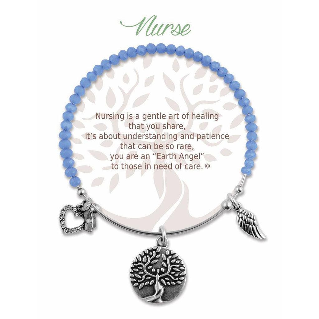 Earth Angel  Nurse Radiant Blue Stone Bracelet