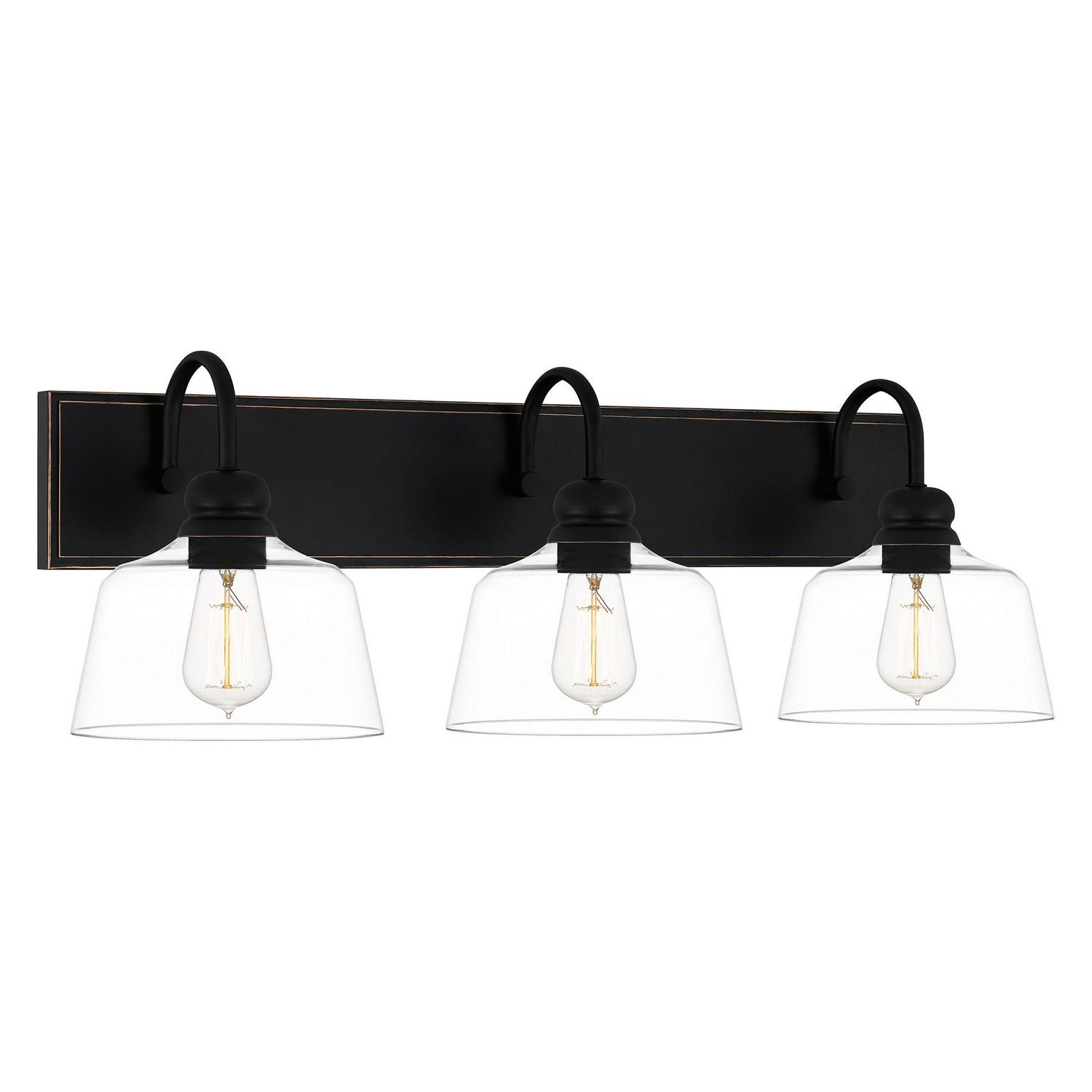 Ashley Harbour Riker 3-Light Matte Black Bath Light