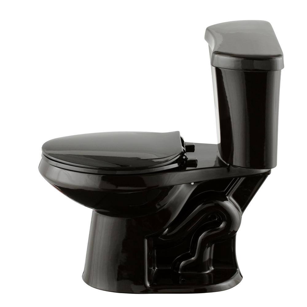 Glacier Bay 2-piece 1.28 GPF High Efficiency Single Flush Elongated Toilet in Black N2428E-BLK