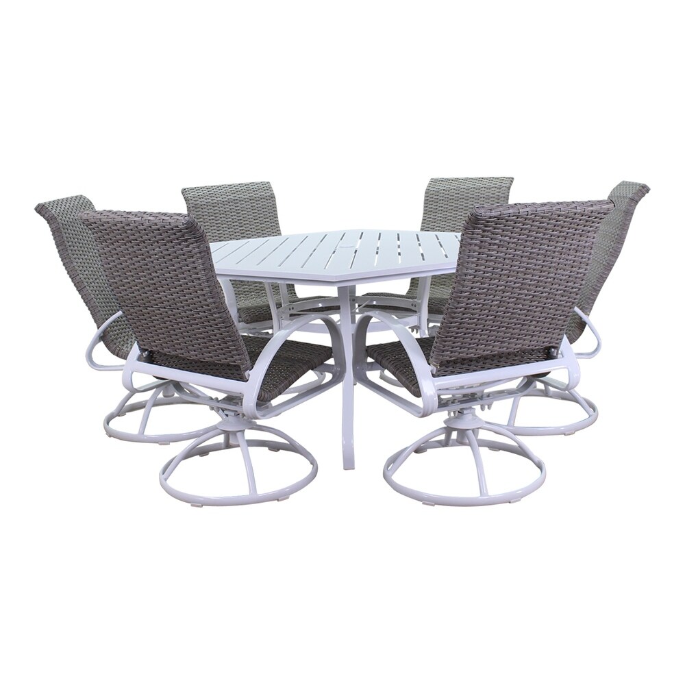 Courtyard Casual Santa Fe 7 Piece Hexagon Dining Set with 60\