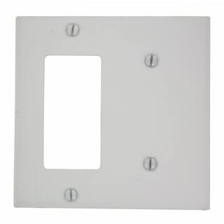 Leviton White 2-Gang 1-DecoratorRocker1-Duplex Wall Plate (1-Pack) P1426-W