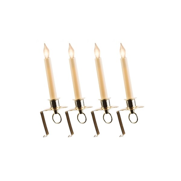 Set of 4 Cambridge Christmas Candle Lamps with Gold Bracket 12