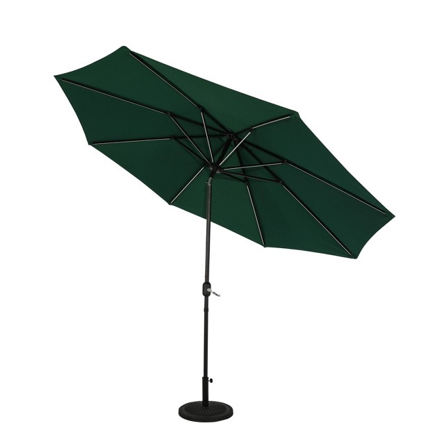 11 x27 X 11 x27 Calypso Ii Market Patio Umbrella With Solar Led Strip Lights Hunter Green Island Umbrella