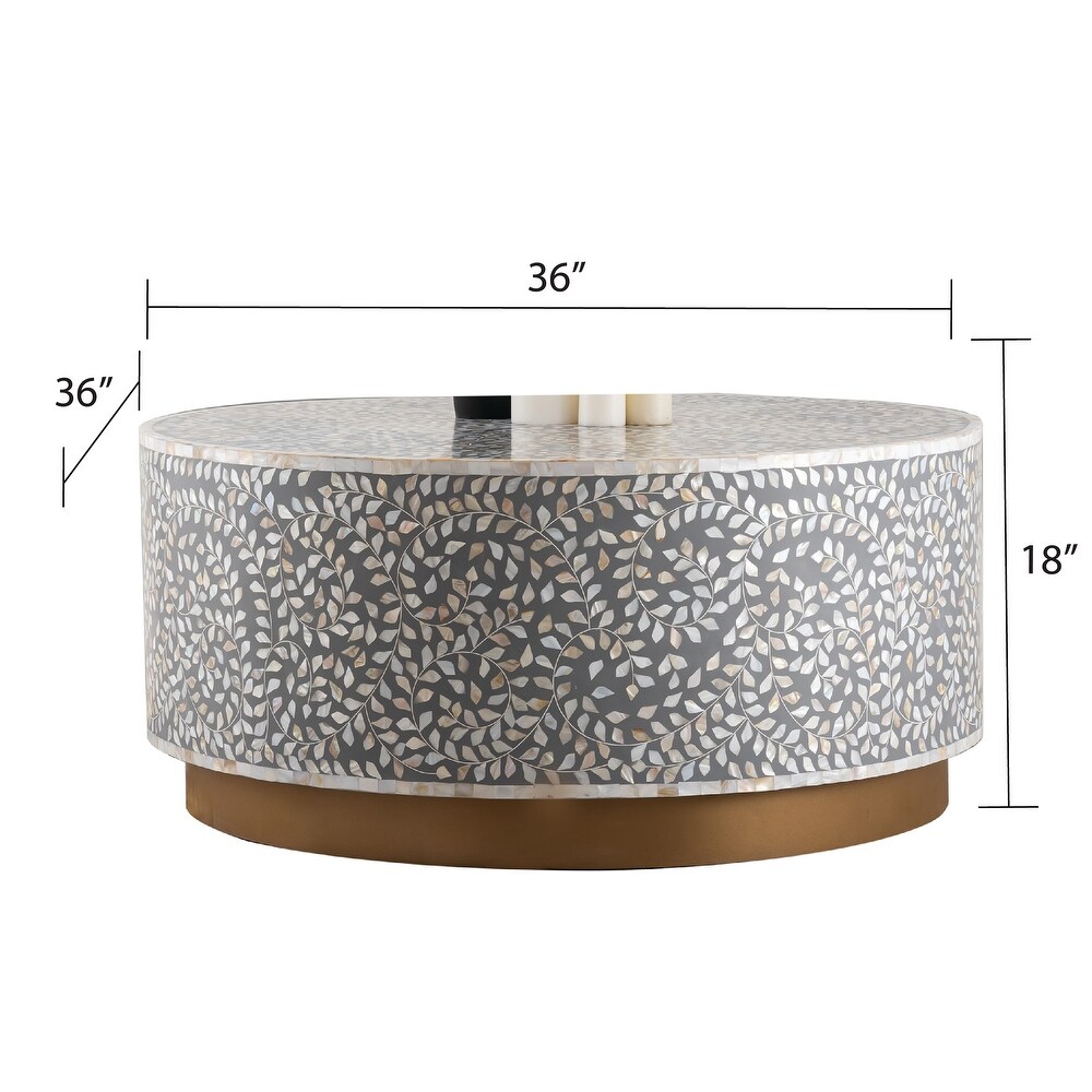 Luxe Handmade Mother of Pearl Coffee Table