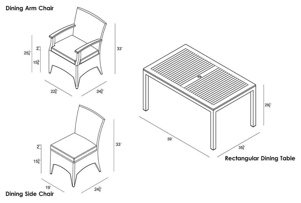 Arbor 7 Piece Dining Set   Tropical   Outdoor Dining Sets   by Harmonia Living  Houzz