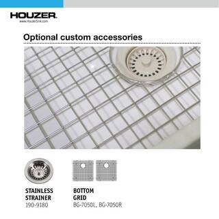 HOUZER Platus Undermount Fireclay 32 in. 5050 Double Bowl Kitchen Sink in Biscuit PTU-3200 BQ