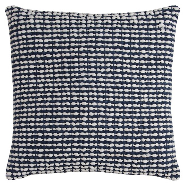 Oversize Striped Poly Filled Square Throw Pillow Black white Rizzy Home