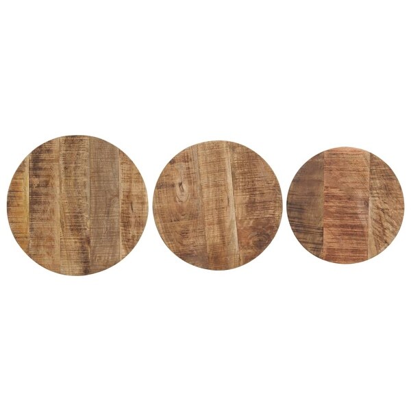 vidaXL Side Tables 3 pcs Rough Mango Wood