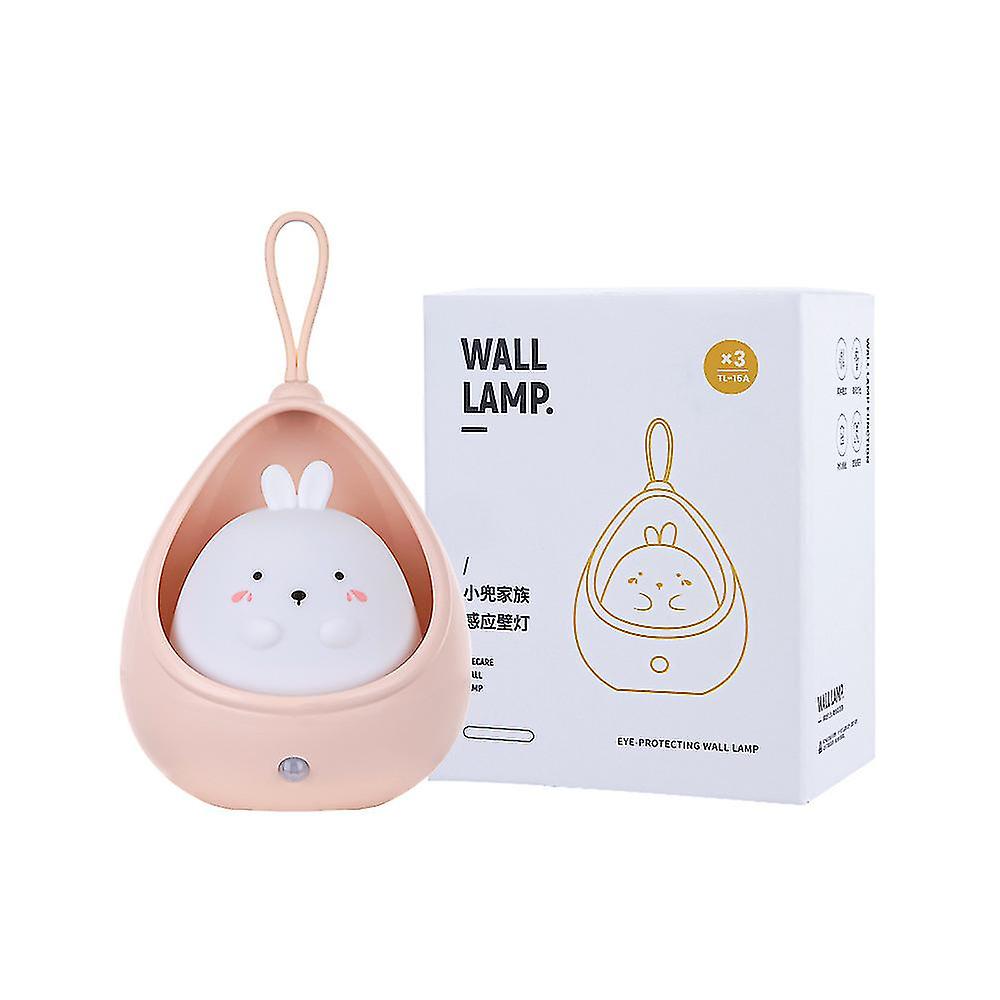 Night Light Rabbit， Sensor Control Cute Animal Human Induction Lamp For Kids Bedroom Wall Lights