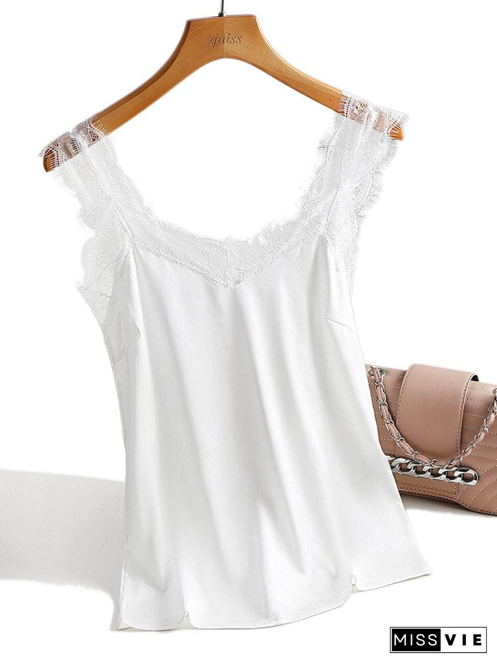 Christmas Gift Sexy Silk Top Tank Women Slim Sexy Sleeveless Shirt Basic Camisole Halter Backless Lace Tank Top Summer Tops For Women