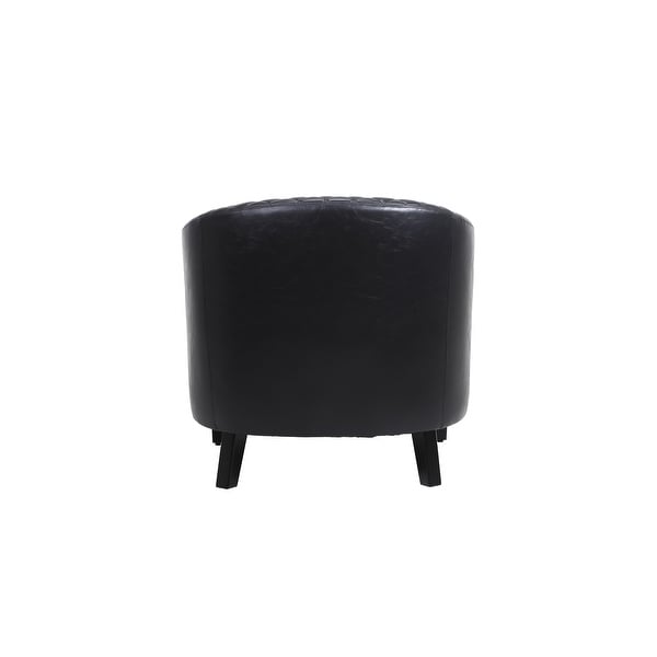 Modern Accent Chair Barrel Chair Living Room Leisure Chair with Nailheads and Solid Wood Legs for Living Room or Bedroom