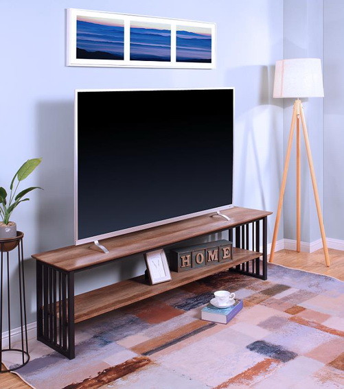 Acme LV01754 Zudora TV Stand  Oak   Sandy Black Fi...