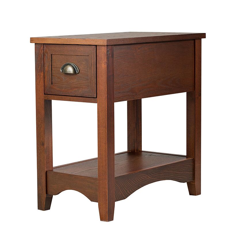 Contemporary Chair Side End Table Compact Table With Drawer Nightstand