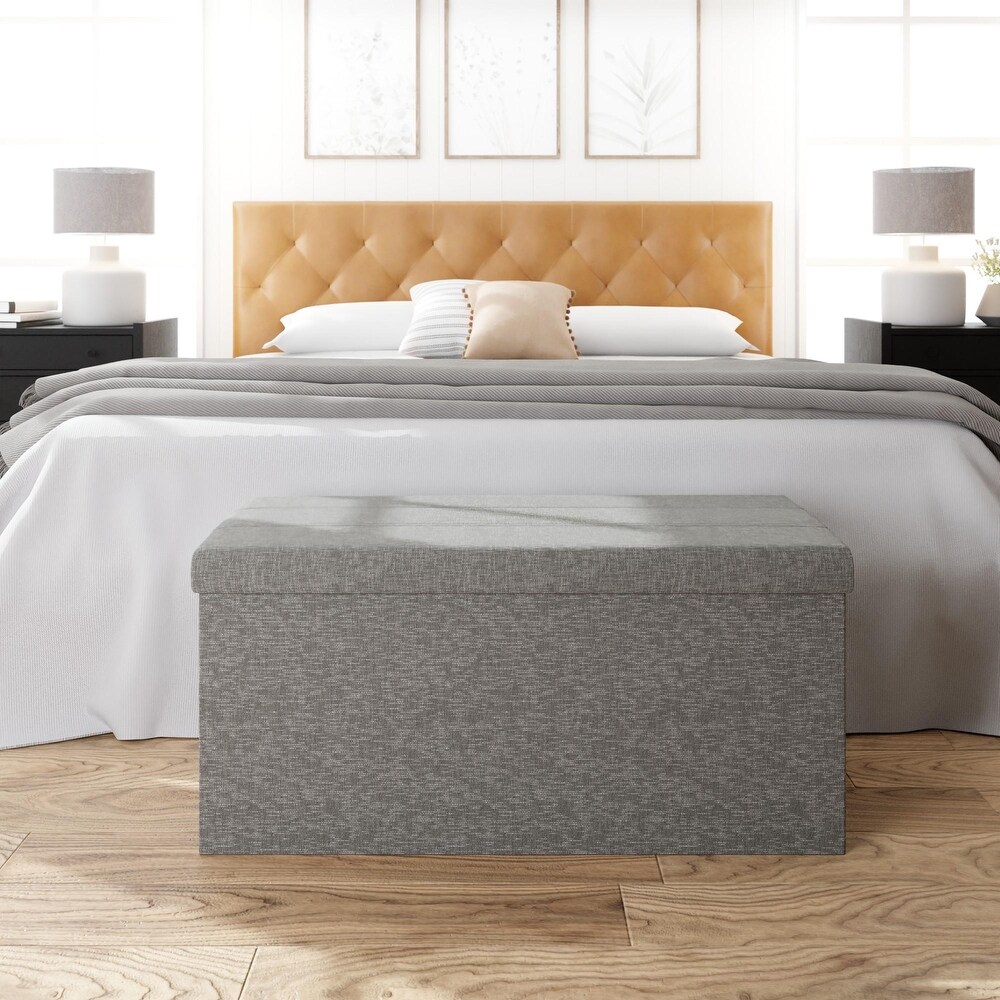 Brookside Foldable Storage Ottoman with Channel Tufting