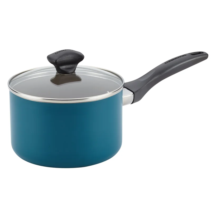 Farberware 20361 Dishwasher Safe 15-Piece Aluminum Nonstick Cookware Set in Teal