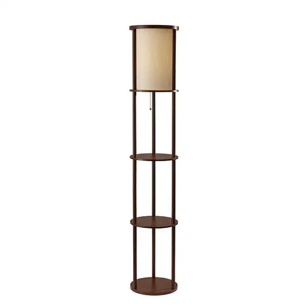 Adesso 62-inch Round Stewart Shelf Floor Lamp