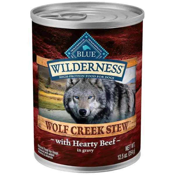 Blue Buffalo Wilderness 12.5 oz Wolf Creek Stew High Protein Beef Stew in Gravy Wet Dog Food